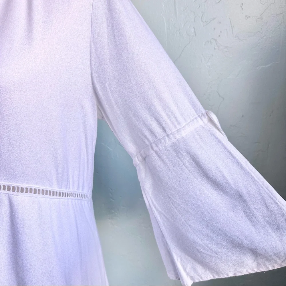 Amuse Society White On The Go Dress Crochet‎ Insets SZ Small Boho Coastal Resort